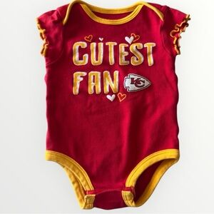 NFL Kansas City Chiefs Baby Onesie Cutest Fan Size 6/9 months Bodysuit